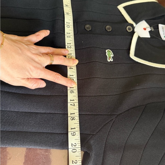 Lacoste Women’s Black Polo Shirt with White Trim Size S - Picture 5 of 9